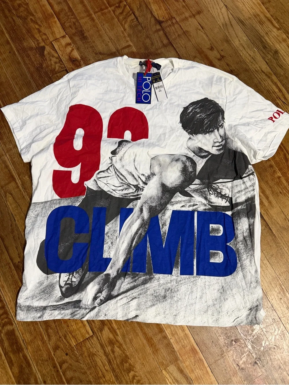 Polo by Ralph Lauren White Graphic 'Climb' Crew Neck T-Shirt